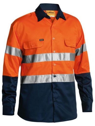 Picture of BISLEY Taped Hi Vis Drill Shirt - Long Sleeve